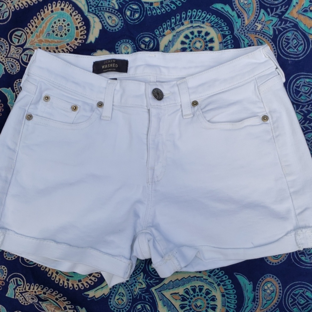 Jcrew white denim shorts